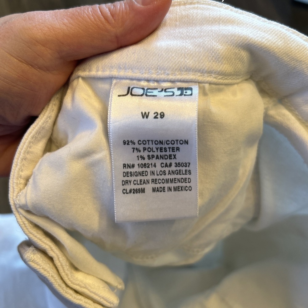 Joes Shorts Womens 29 White Denim Bermuda Length 5 Pocket Stretch Zip Fly - Picture 6 of 7